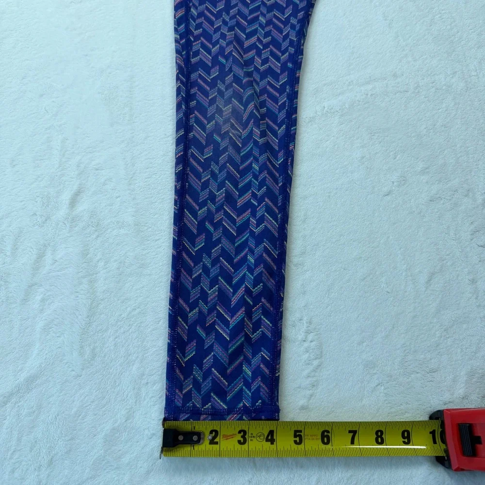 Old Navy Active Leggings Girls L‎ 10-12 Purple Chevron Go-Dry Good Condition